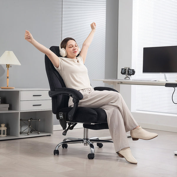 English Elm Vinsetto Massage Executive Office Chair Heated Reclining Seat with Footrest Support W2225P485642