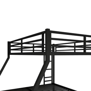 English Elm Metal Queen Over King Bunk Bed – Heavy-Duty, Space-Saving Design For Teens & Adults, Black Finish W1580S00072