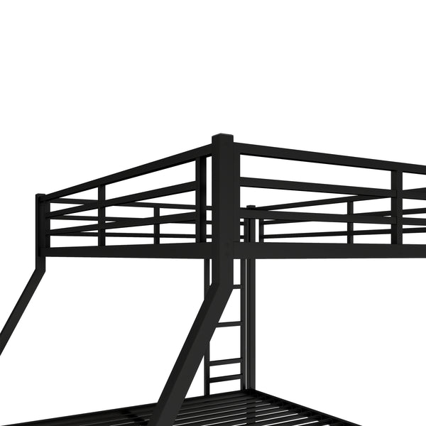 English Elm Metal Queen Over King Bunk Bed – Heavy-Duty, Space-Saving Design For Teens & Adults, Black Finish W1580S00072