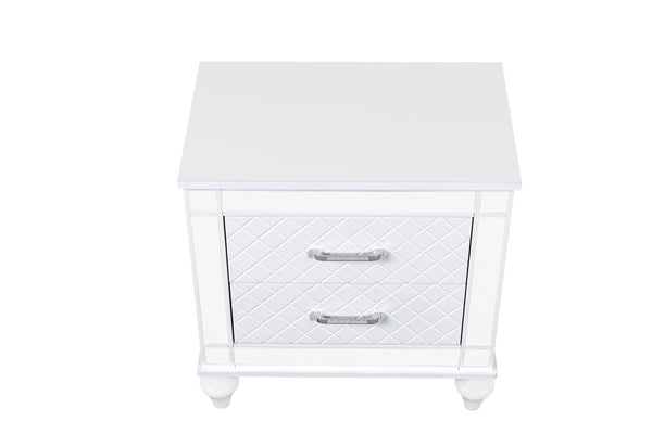 English Elm Livorno Silver Champagne Nightstand with Felted Top Drawer, Full-Extension Slides, 27"H x 27"W B078P286353