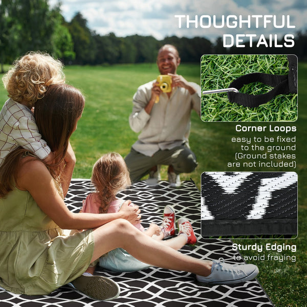 English Elm Outsunny Reversible Polypropylene Outdoor Rug Geometric Waterproof Mat for Camping Decks W2225P174552