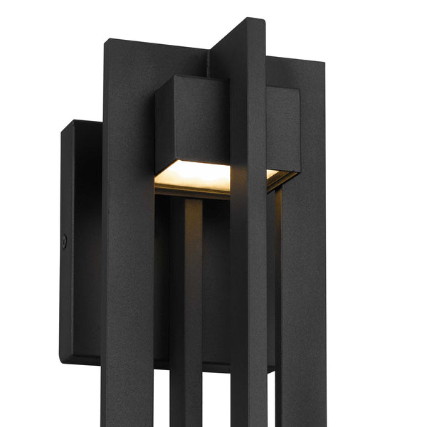 English Elm 13 Inch Matte Black Led Outdoor Wall Sconce Frosted Glass Dimmable Patio Light B370P414030