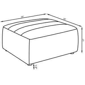 English Elm Sunny Plush Square Ottoman in Ivory Faux Sheepskin Upholstery — Modern Cozy Accent Seat, 35"W B062P344945