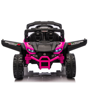 English Elm 24v Kids Utv Ride on with Dual 80w Motors Remote Control and Four Wheel Suspension Pink W1578P342131