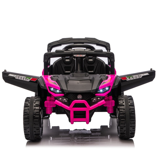 English Elm 24v Kids Utv Ride on with Dual 80w Motors Remote Control and Four Wheel Suspension Pink W1578P342131