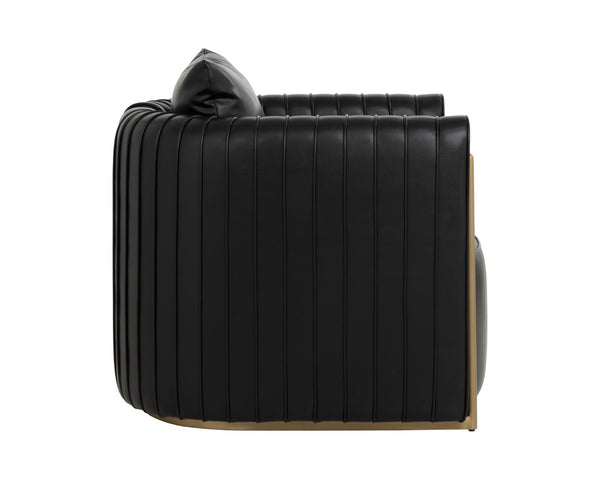 Sunpan ALIX Lounge Chair - Modern Glamour in Luxurious Cantina Black with Elegant Gold Trim & Comfort 111518