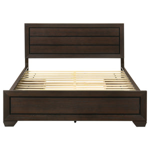 English Elm Holmgren Eastern King Storage Bed with Recessed Panel Headboard in Dark Cocoa Wood B062S01811