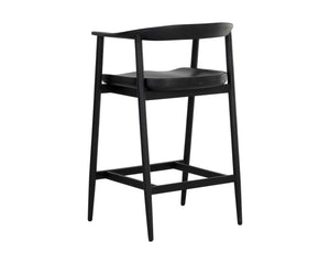 Sunpan Jeremy Counter Stool – Sleek Mid-Century Design in Acacia Wood with Unique Natural Textures and Character Black
