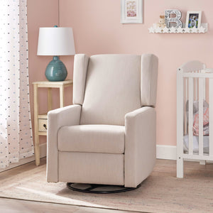 English Elm Christopher Knight Home® - Swivel Recliner Pushback Chair with Lever & Wingback Design, Space-Saving Swivel Recliner for Living Room Beige 67547.00BGE