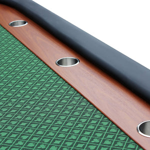 English Elm 96" Oval Poker Table Seats 10 with Speed Felt Surface Stainless Steel Cup Holders Green W2748S00051