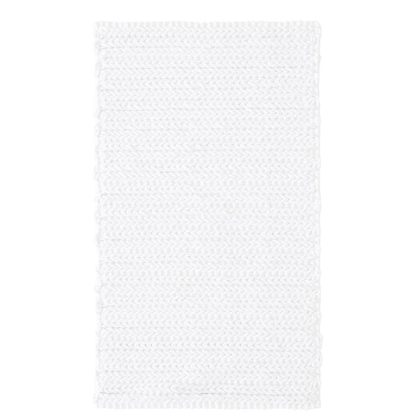 JLA Home Madison Park - 100% Cotton chenille chain-stitch bath rug — plush, quick-dry, OEKO-TEX certified, non-skid backing White MP72-5828