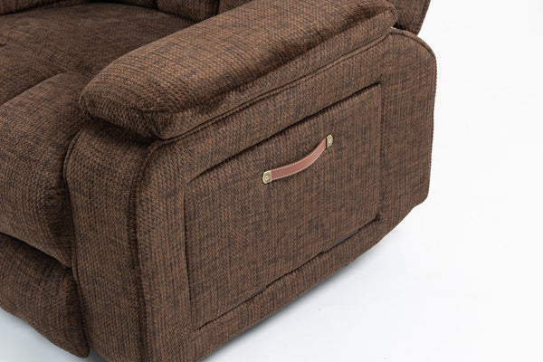 English Elm Oversized Power Lift Recliner with Heat Massage Lay Flat Design and Usb Charging Port Chocolate W547S00081