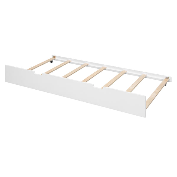 English Elm Full Over Bunk Bed with Twin Trundle Solid Pine Frame Gray Convertible LT100204AAK-1