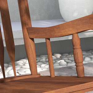 English Elm Outsunny Outdoor Wood Rocking Chair For Garden & Patio - 350 Lbs Capacity, High Back Comfort Rocker W2225P174333-GIGA