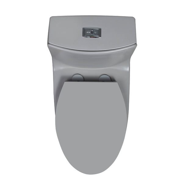 English Elm 1.1/1.60 Gpf Dual Flush One Piece Elongated Comfort Height Toilet with Soft Close Seat W1920P425618