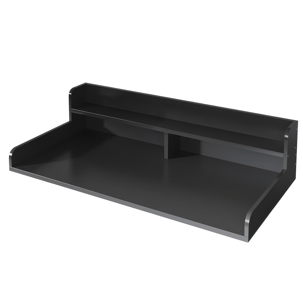 English Elm 2-Tier Washer and Dryer Countertop 54" x 27.5" Laundry Topper with 2.75" Guard – Durable Folding Station Black W3101P352112
