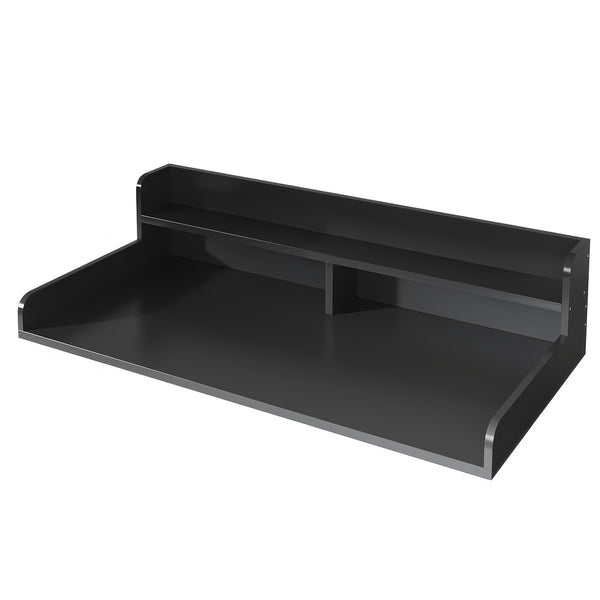 English Elm 2-Tier Washer and Dryer Countertop 54" x 27.5" Laundry Topper with 2.75" Guard – Durable Folding Station Black W3101P352112