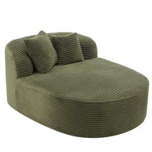 English Elm Swivel Barrel Accent Chair Chenille Tufted Round Club Seat for Living Room Lounge Green N719S002370F