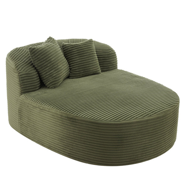 English Elm Swivel Barrel Accent Chair Chenille Tufted Round Club Seat for Living Room Lounge Green N719S002370F