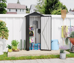 English Elm Campcraft Galvanized Iron Compact Metal Garden Shed Waterproof Lockable Outdoor Storage W1598P283839
