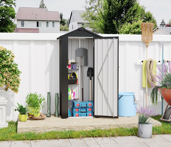 English Elm Campcraft Galvanized Iron Compact Metal Garden Shed Waterproof Lockable Outdoor Storage W1598P283839