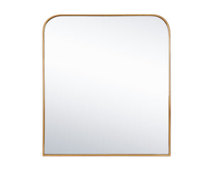 Sunpan Calabasas Wall Mirror - Sleek Minimalist Design with Unique Artisanal Craftsmanship for Modern Spaces Brass
