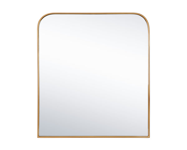 Sunpan Calabasas Wall Mirror - Sleek Minimalist Design with Unique Artisanal Craftsmanship for Modern Spaces Brass