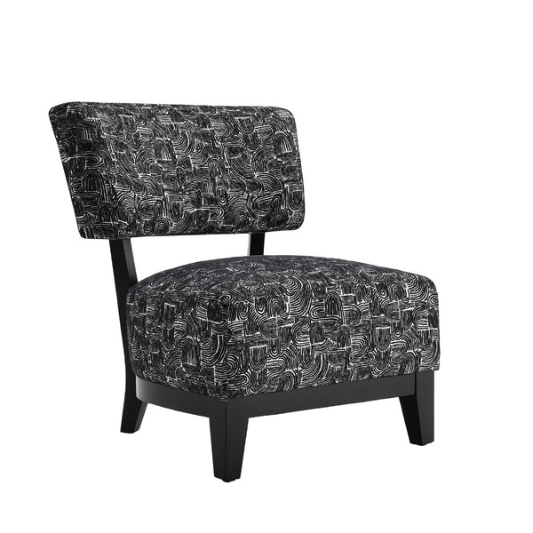 English Elm Black Accent Chair Armless Modern Angled Silhouette with Tapered Wood Legs and Foam Comfort Black 38 L x 29 W x 35 H B2741P401406
