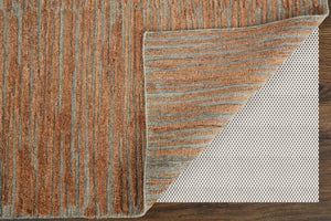 Feizy Rugs Braeside Hand Woven Viscose/Wool Abstract High-low Pile Rug - Sophisticated Style For Any Home Orange,Gray Viscose,Wool T13t8005sna000h00