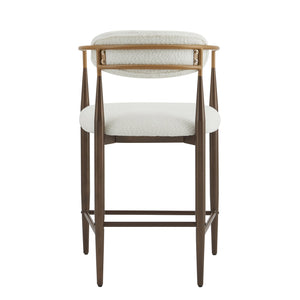 English Elm Christopher Knight Home® - Counter Stool Set Of 2 - Chic Beige Upholstered Design With Gold Iron Frames For Modern Spaces N771P249370J