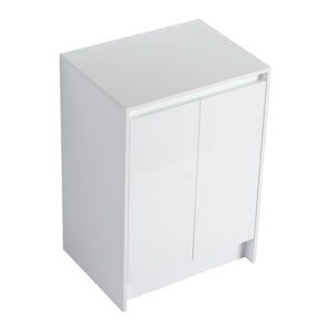 English Elm 24" Freestanding Bathroom Storage Cabinet With Soft-Close Doors, Adjustable Shelves & Glossy Finish W999P312106
