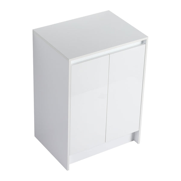 English Elm 24" Freestanding Bathroom Storage Cabinet With Soft-Close Doors, Adjustable Shelves & Glossy Finish W999P312106