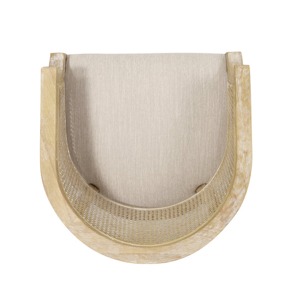 English Elm Christopher Knight Home® - Accent Chair French Country Rubber Wood Frame with Cane Webbing, Weathered Finish & Plush Foam Seat Beige+Natural N779P233048B