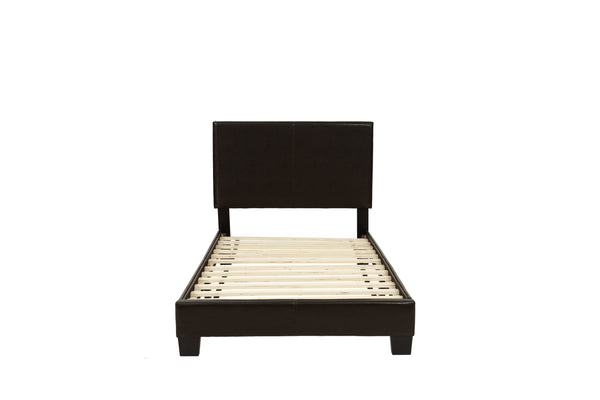 English Elm Modern Faux Leather Upholstered Bed Queen Size with Adjustable Headboard, Low-Profile Slat Support Frame, Sleek Contemporary Design Brown,Espresso 45 L x 31 W x 7 H B011P395417