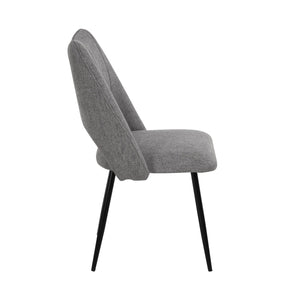 English Elm 4-Chair Modern Linen Dining Set with Metal Legs, High-Resilience Cushions, Adjustable Feet, 265lb Capacity Grey W757P304077