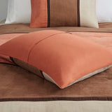 Madison Park Palisades Transitional 7 Piece Faux Suede Comforter Set MP10-184 Coral