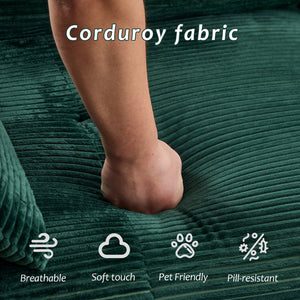 English Elm Modern 2-Seater Memory Foam Sofa - Pet-Friendly Corduroy Loveseat, Cloud Comfort, No Assembly! W3723P346959