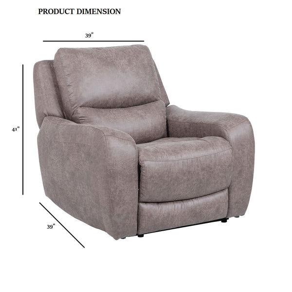 English Elm Contemporary Power Recliner with Plush High-Density Foam, Soft Track Arms, Hardwood Frame, Oversized Seat Brown 40 L x 34 W x 30 H B2741P391171