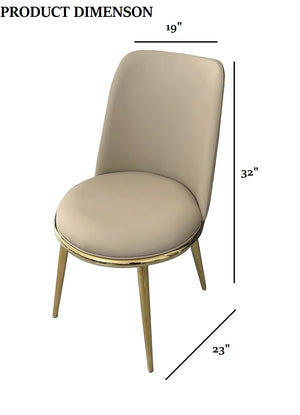 English Elm Gold Norelli 2pc Side Chair Set - Gold/Taupe Upholstered Round Seat, Modern Dining Comfort B2741P407609