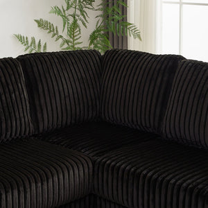 English Elm Chenille Cloud Sofa with Quilted Seat and Piano Key Backrest for Modern Living Rooms W834S00648