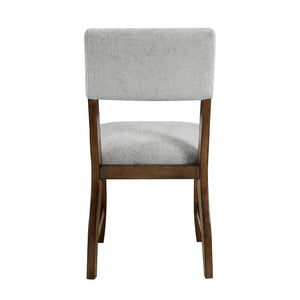 English Elm Contemporary High Back Chenille Dining Chairs Solid Wood Frame Upholstered Set Brown,Gray B011P439061