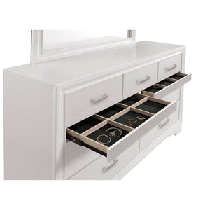 English Elm Annie Glam Twin Storage Bed Set with Crystal Hardware Glitter Panels and Jewelry Drawers White B062S01608