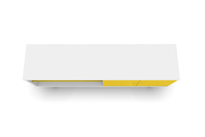 English Elm Liberty 63" Modern Mid-Century Tv Stand In White & Yellow With Storage, Cable Management & Style B365P398388