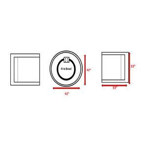 English Elm Fully Assembled Patio Conversation Set For 2 With Fire Pit & Plush Cushions – Perfect For Cozy Moments! B120S00143