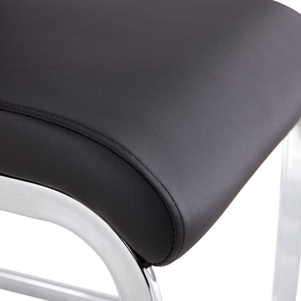 English Elm Table And Chair Set - Modern Marble Pattern Dining Set With 6 Comfortable Black Pu Chairs, 71"X35.4" W1151S02116-GIGA