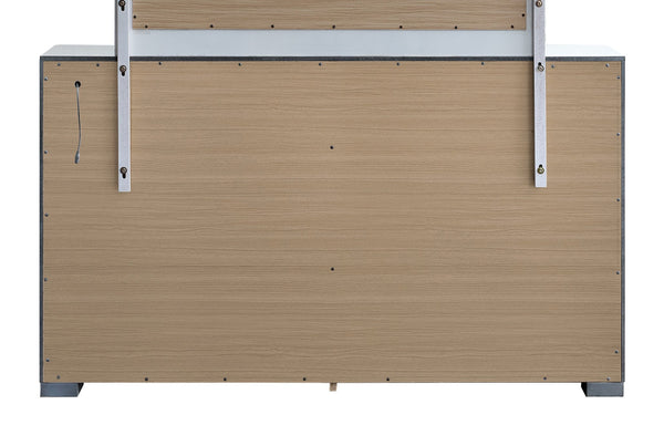 English Elm Milan Modern White Dresser with Integrated Led Lighting and Full Extension Drawers White B078P497945