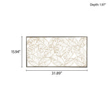 Madison Park Paper Cloaked Leaves Transitional Metal Framed Decor Panel MP95B-0224 Natural