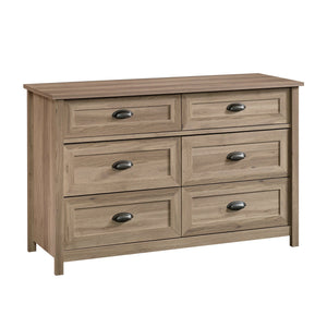 English Elm Dresser, Rustic Brown Finish With Roomy Drawers - Versatile Storage For Stylish Bedrooms & More! B356P402592