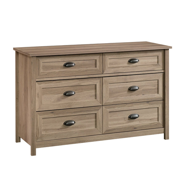 English Elm Dresser, Rustic Brown Finish With Roomy Drawers - Versatile Storage For Stylish Bedrooms & More! B356P402592