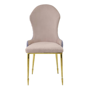 English Elm Tan Luxurious Wingback Dining Chairs Set of 2 – Lavender Honeycomb Exterior, Gold Frame, Ergonomic Sloped Arms B062P186451